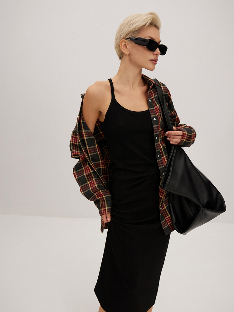 Майка трикотажная в рубчик Basic Черный_14148