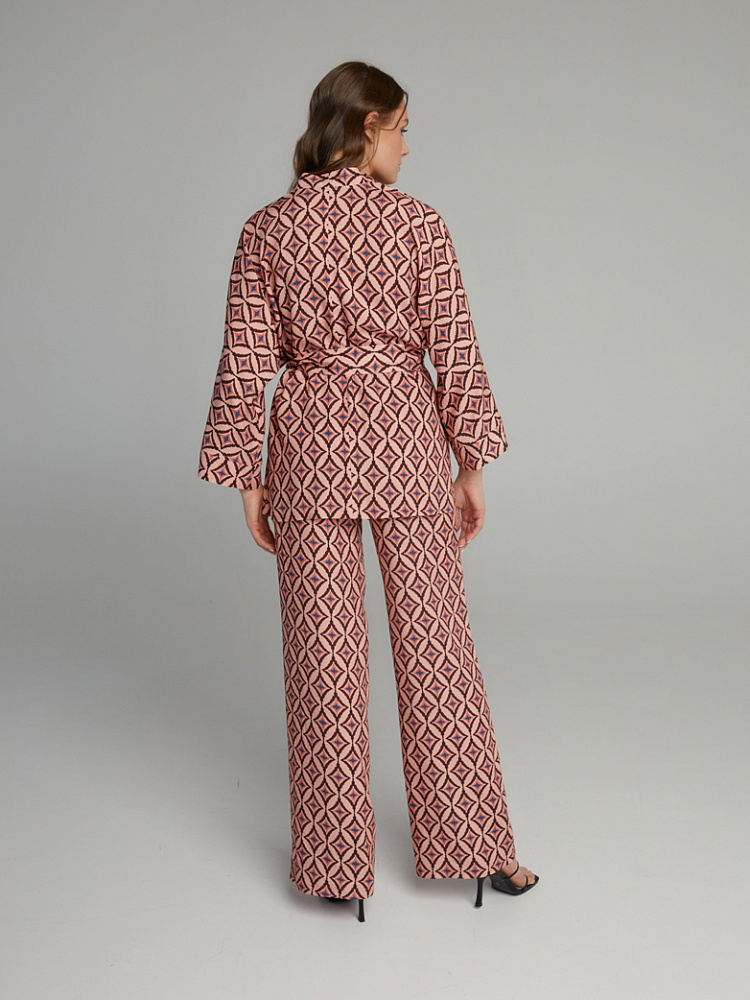 Кимоно из струящегося штапеля Pretty Ромбы на розовом_10123