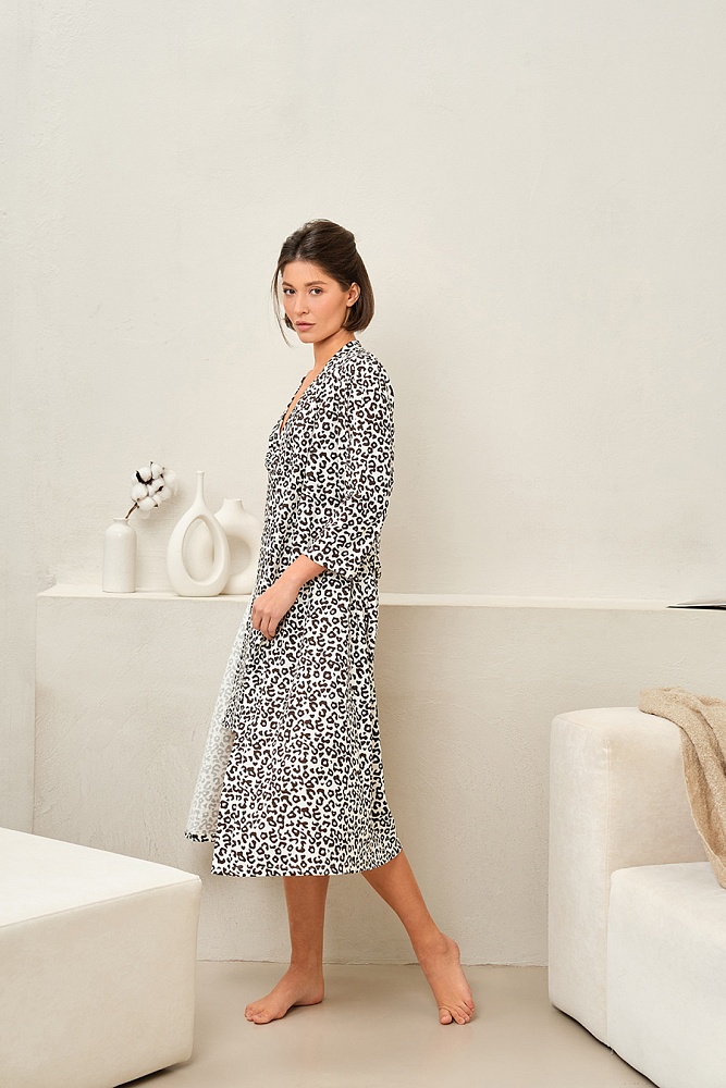 Халат с принтом Kris Молочный леопард_17087