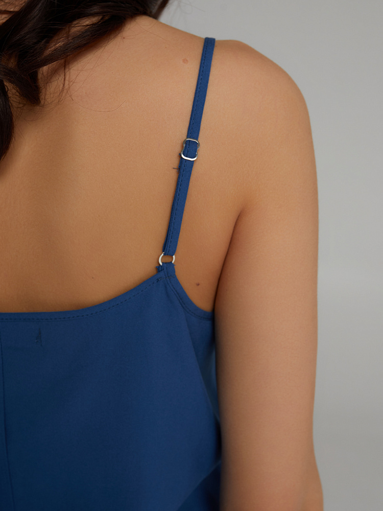 Топ из струящегося штапеля Pretty Лазурно-синий_10089