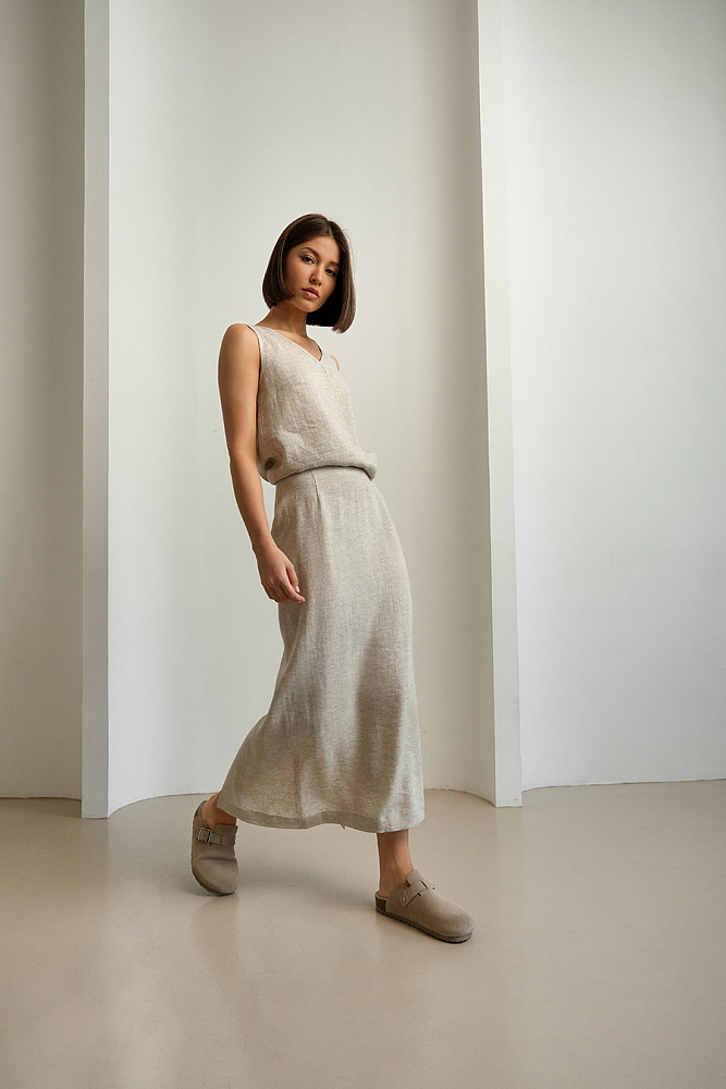 Юбка изо льна Sonet Бежевый_14991