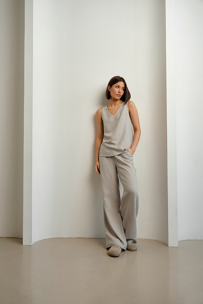 Топ изо льна Sonet Светло-серый_15190