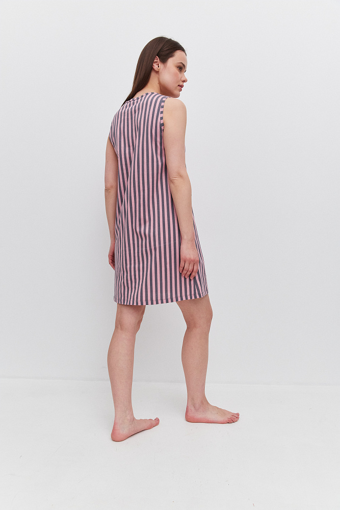 Сорочка из хлопка Cozy time Полоска на розовом_11244