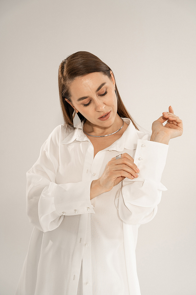 Рубашка удлиненная Wedding Молочный_15527