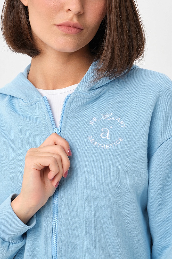 Худи на молнии из футера Art place Голубой_16795