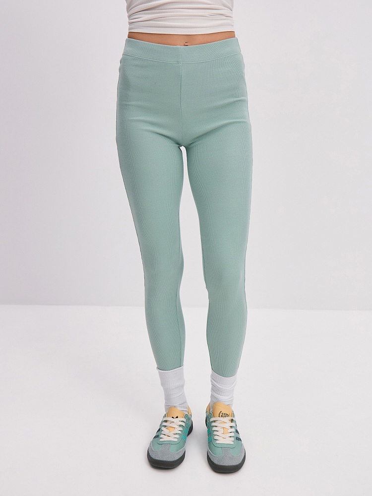 Леггинсы трикотажные в рубчик Basic Шалфей_16260