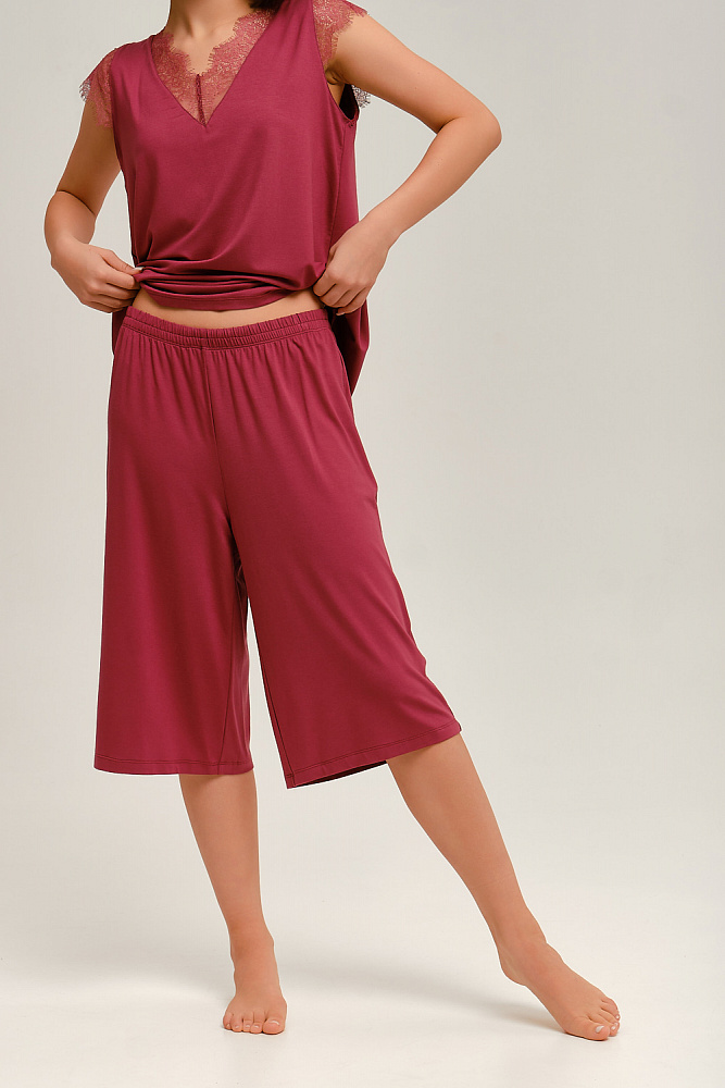Кюлоты из вискозы Lili Малиновый_12820