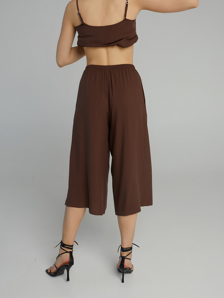 Кюлоты из струящегося штапеля Pretty Каштановый_10471