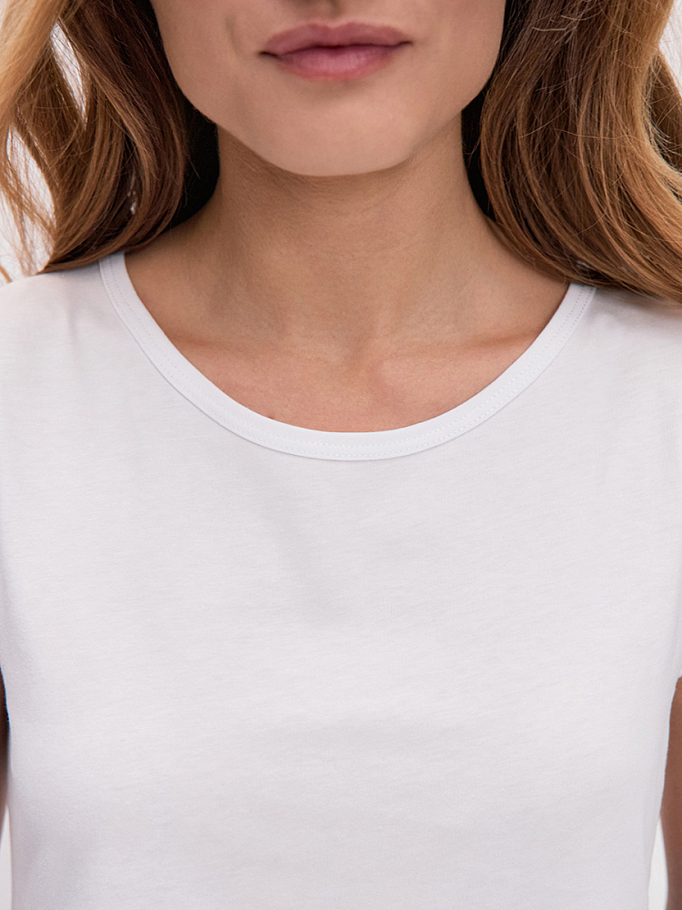 Платье из хлопка Color blocks Белый/Индиго/Серый меланж_14539