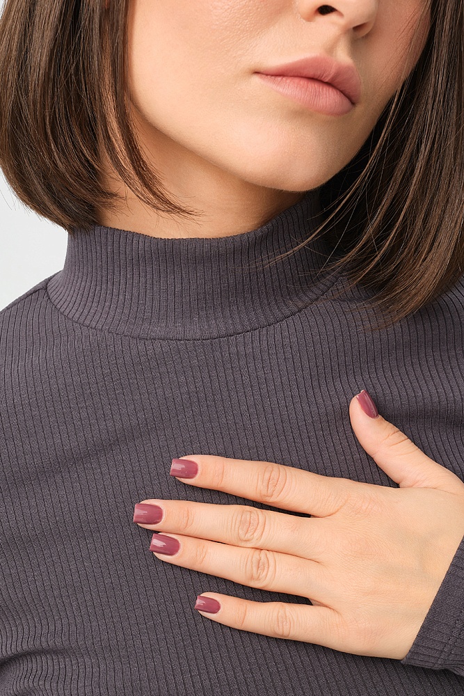 Лонгслив трикотажный в рубчик Flat Графит_16863