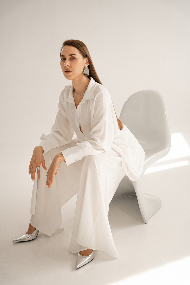 Рубашка удлиненная Wedding Молочный_15521