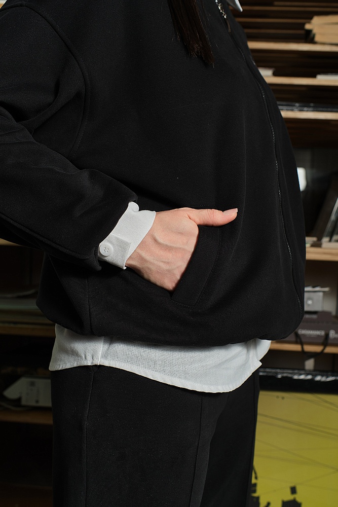 Бомбер из футера Jessy Черный_19178