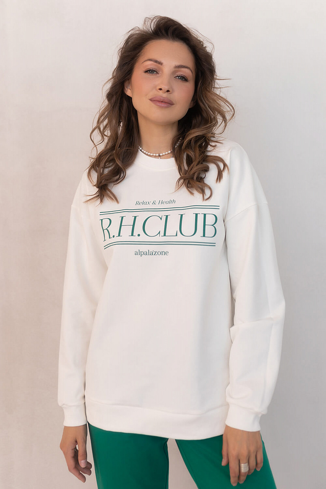 Свитшот из легкого эластичного футера Urban chic Молочный_5802