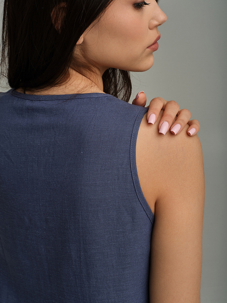 Топ изо льна Sonet Дымчато-синий_9841