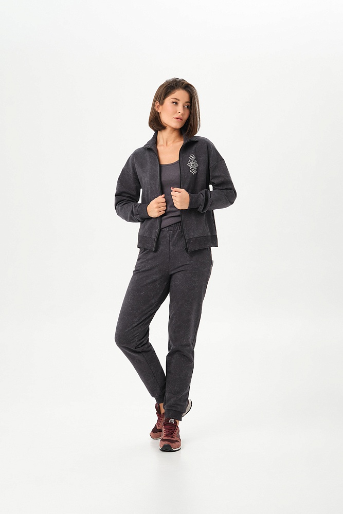 Свитшот на молнии из футера 2х нитка Future Серый туман_17226