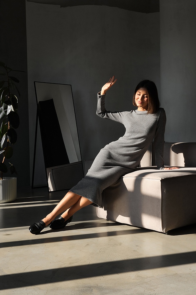 Платье Cozy Soft Серый меланж_17022