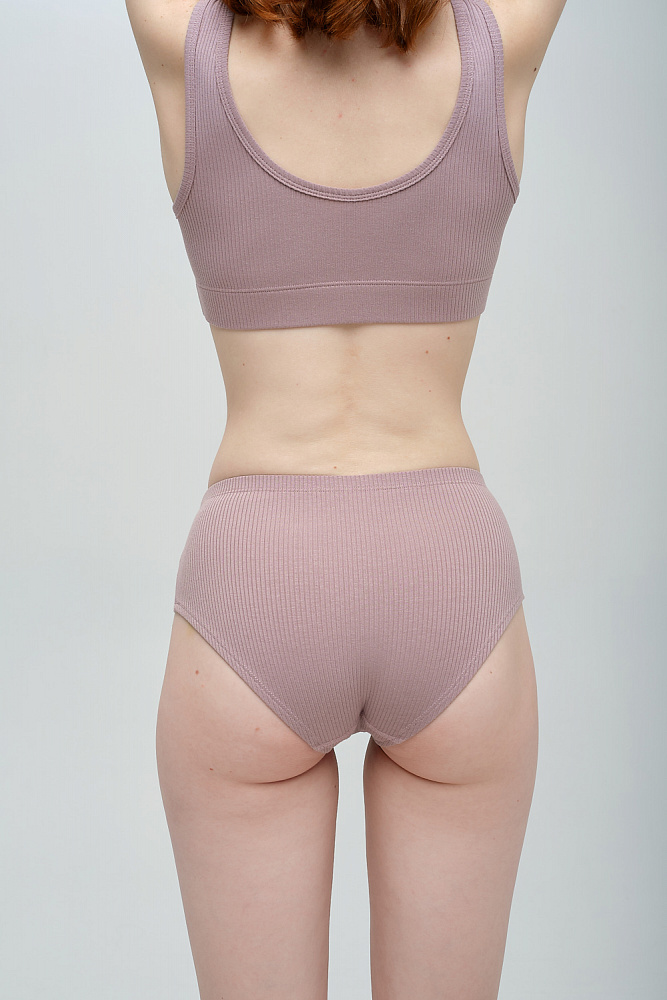 Трусы трикотажные в рубчик Пудра Basic_8432