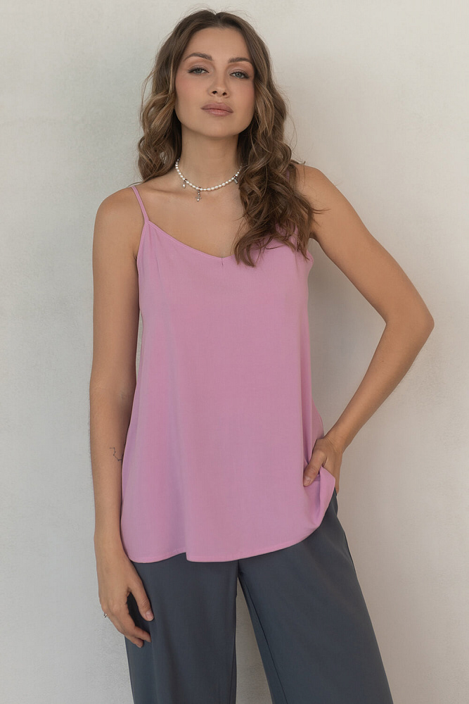 Топ из струящегося штапеля Pretty Розовый_6932