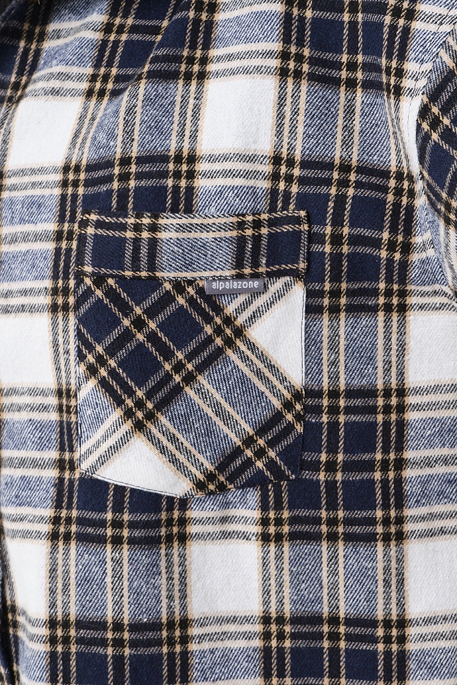 Рубашка в клетку из хлопка City Plus Джинсовая клетка_16939