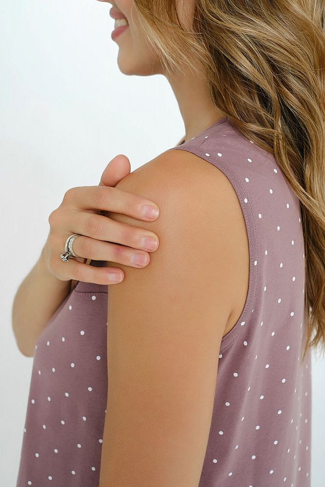 Сорочка из хлопка Cozy time Горох на лиловом_7427