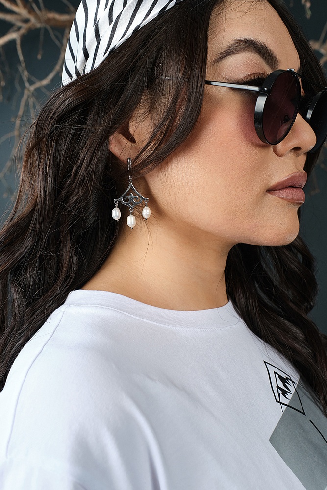 Футболка оверсайз с принтом Altai woman Белый/Кони_18856