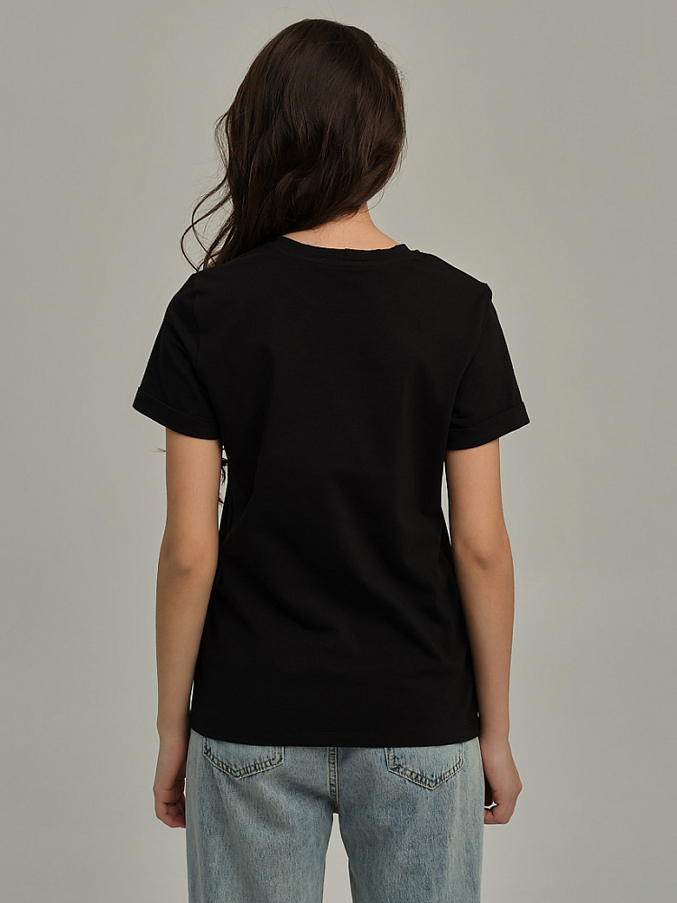 Футболка из эластичного хлопка Nelly Черный_11110
