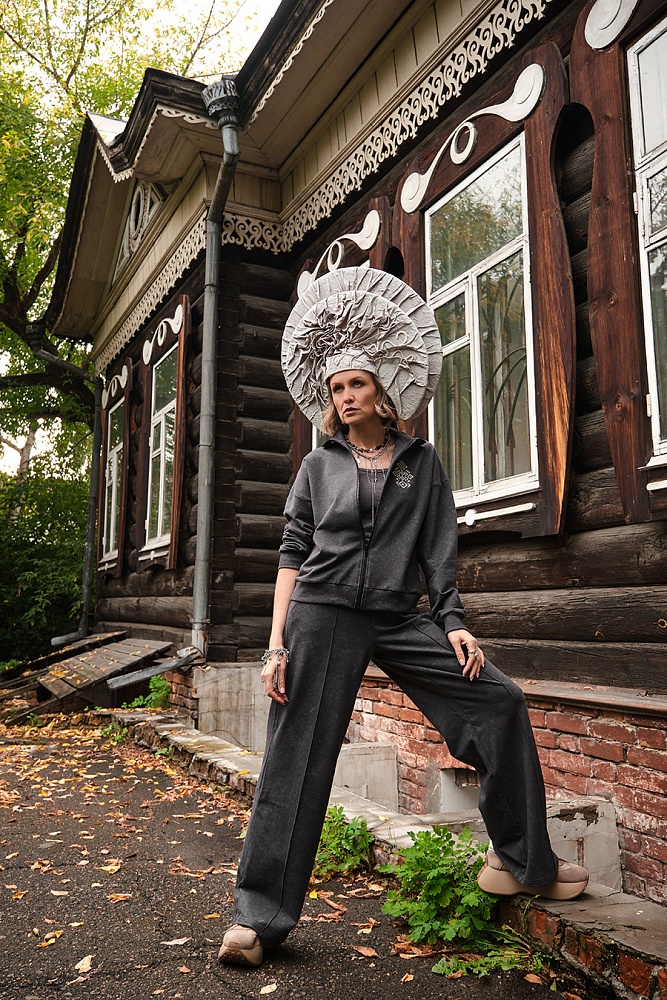 Свитшот на молнии из футера 2х нитка Future Серый туман_17129