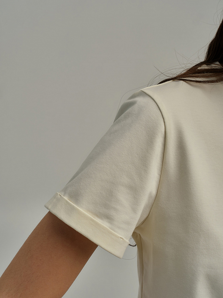 Футболка из эластичного хлопка Nelly Молочный_11102