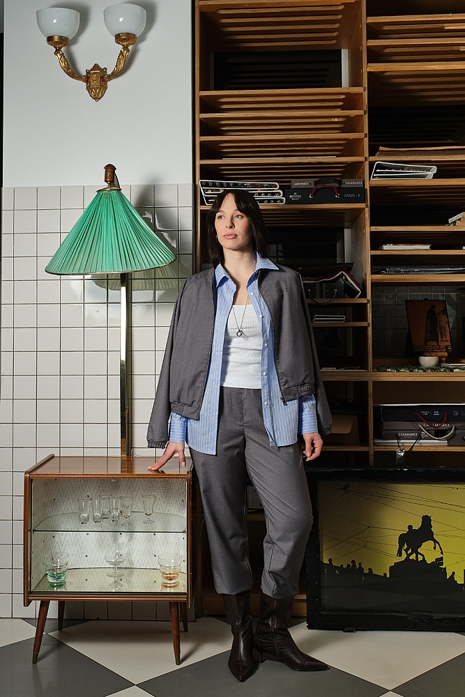 Брюки прямые Chic Серый_19217