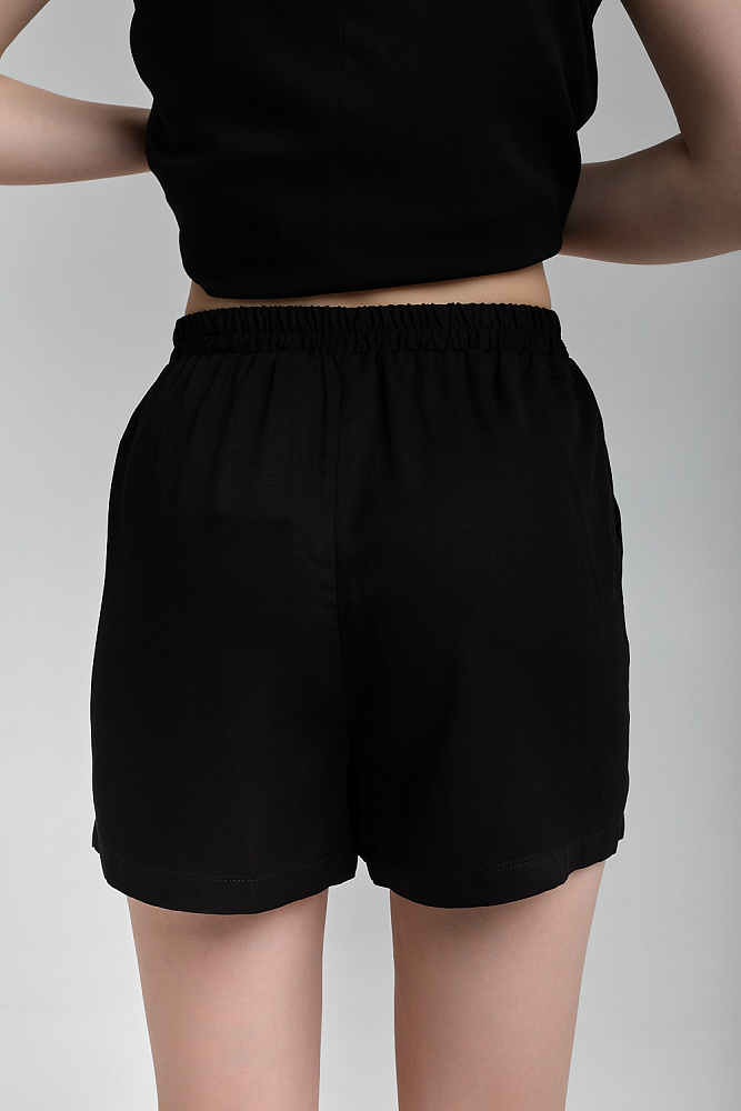 Шорты из струящегося штапеля Pretty Черный_9022