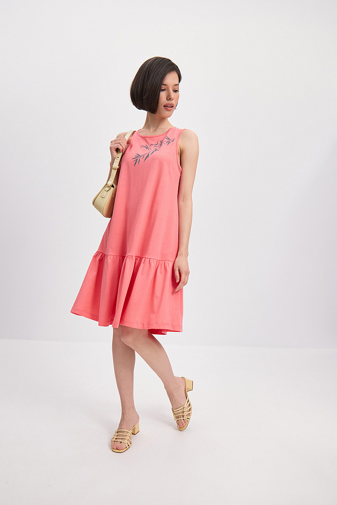 Платье трикотажное с принтом Color Print _15624