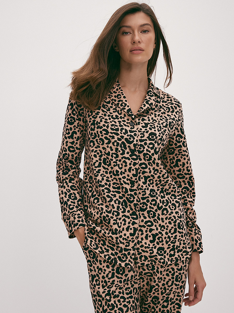 Пижама из хлопка, комплект Slow beauty Леопардовый_13156