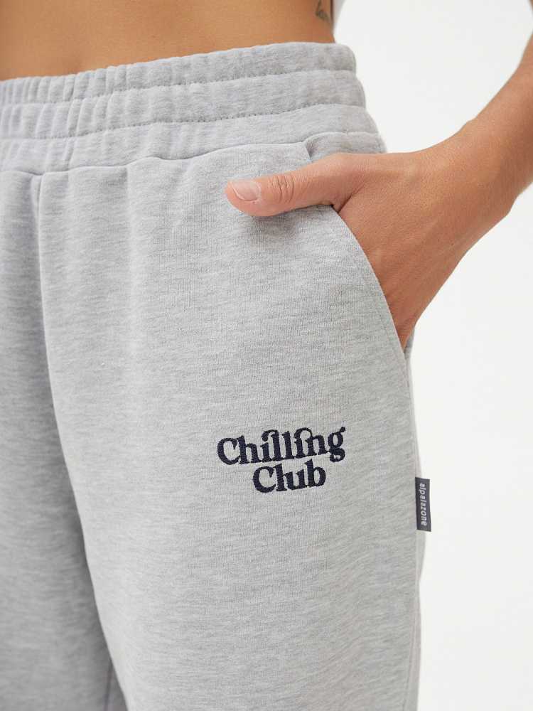 Брюки из футера Jessy Серый/меланж_11389