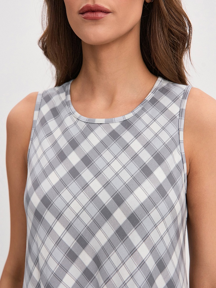 Платье из хлопка Kira Клетка/Серый_16282