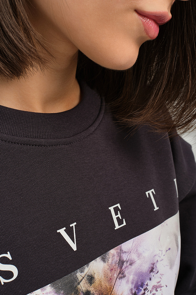 Свитшот из футера Art place Графит/Сирень_14476