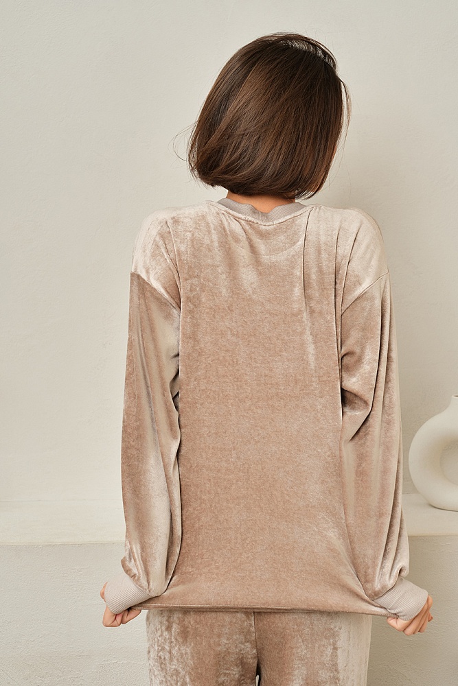 Лонгслив Veluor Золотисто-бежевый_17717