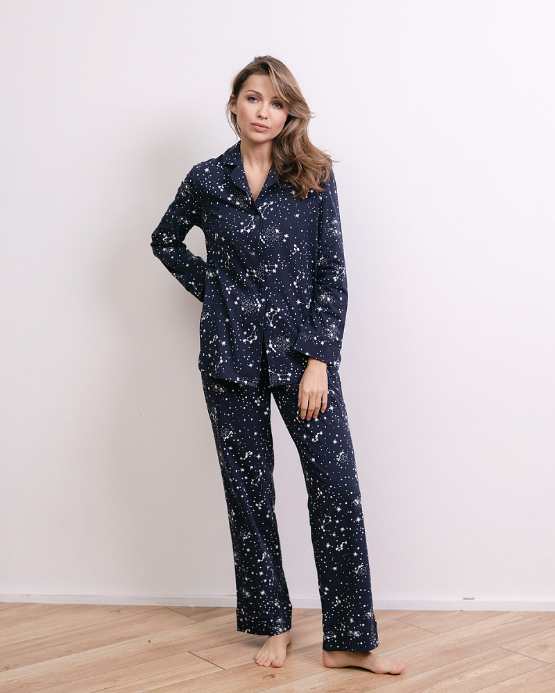 Рубашка с длинным рукавом из хлопка Slow beauty Созвездия_4206