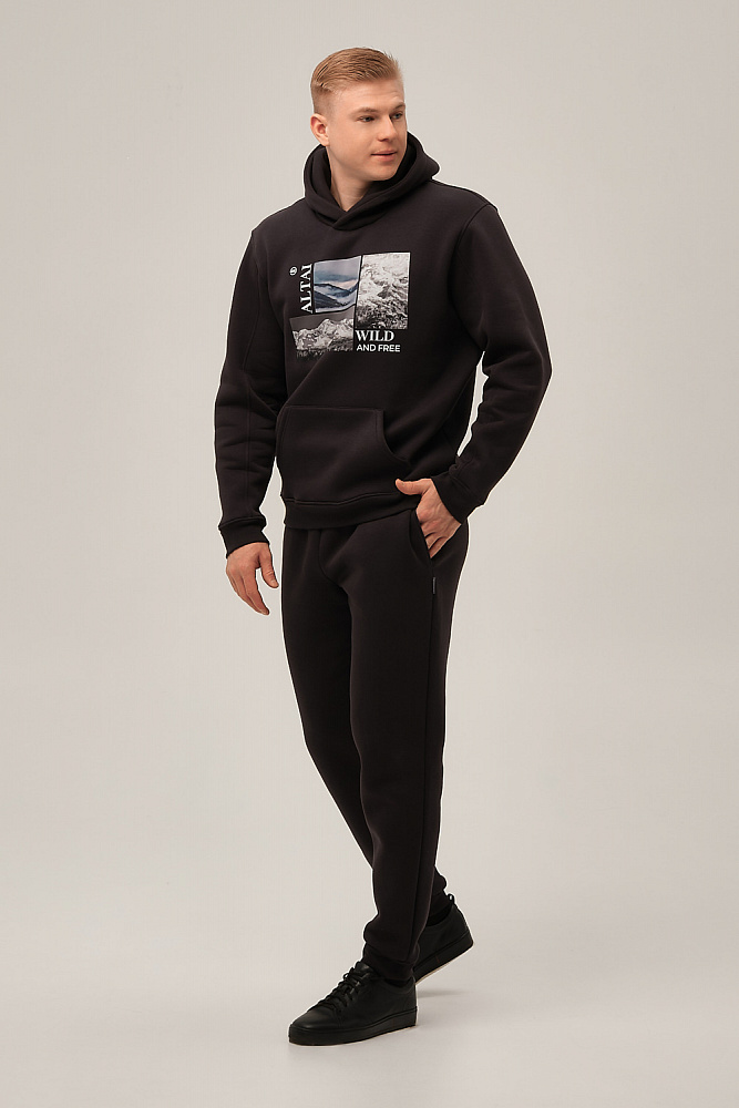 Худи мужской с принтом Rob Графит_13416