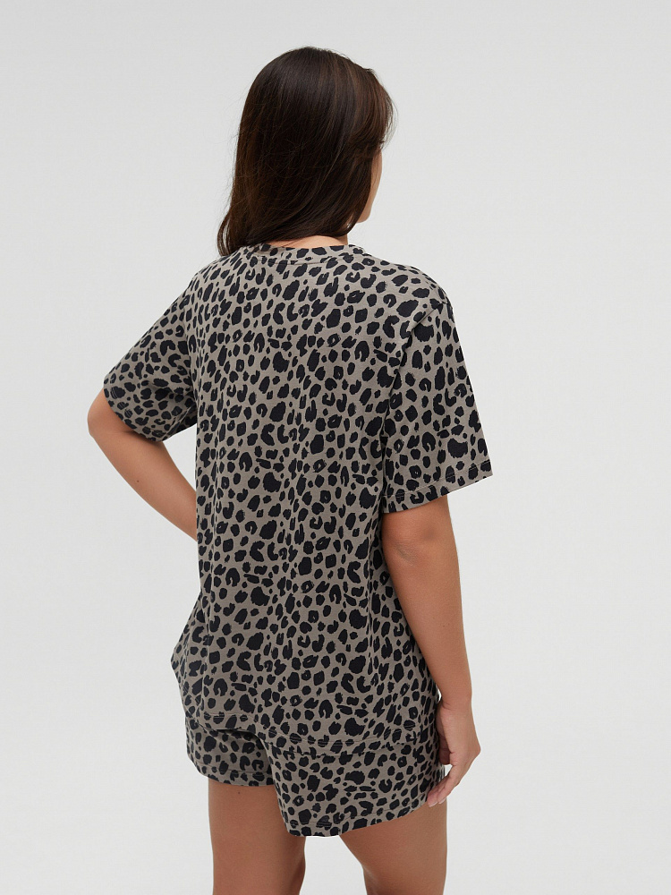 Футболка с принтом Kris Серый леопард_11731