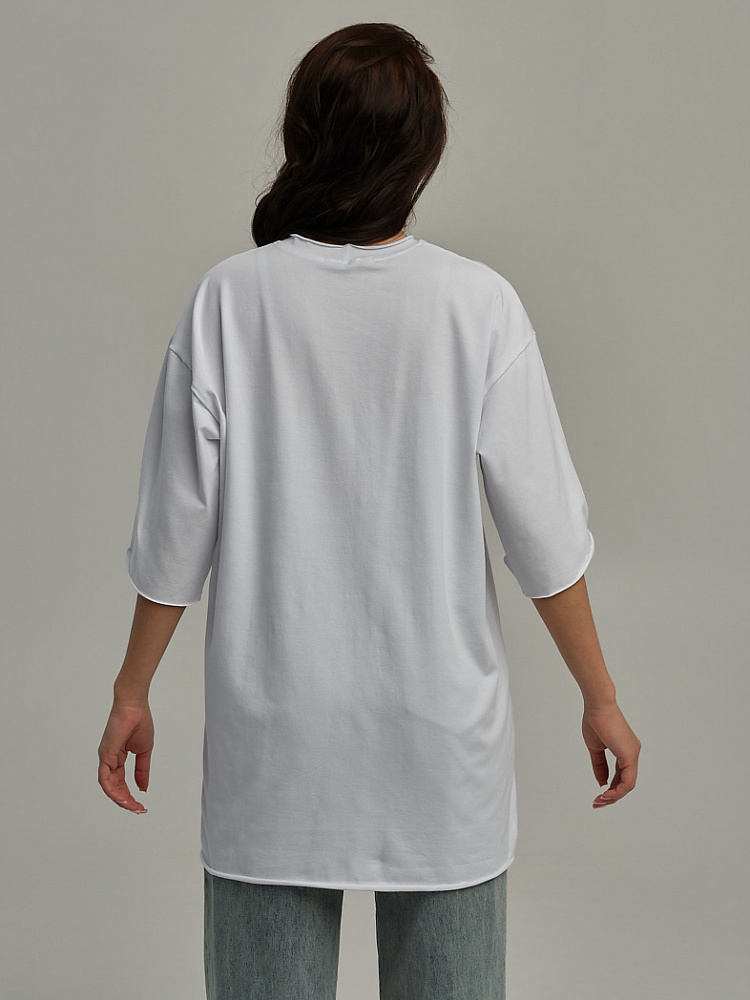 Футболка из эластичного хлопка May Белый_11080