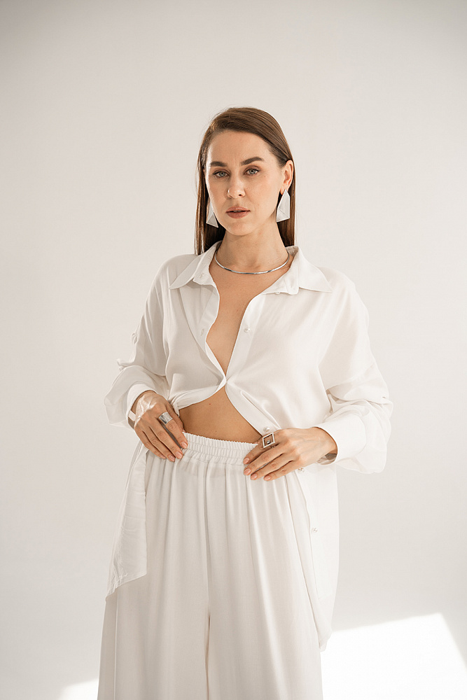 Брюки широкие Wedding Молочный_15501