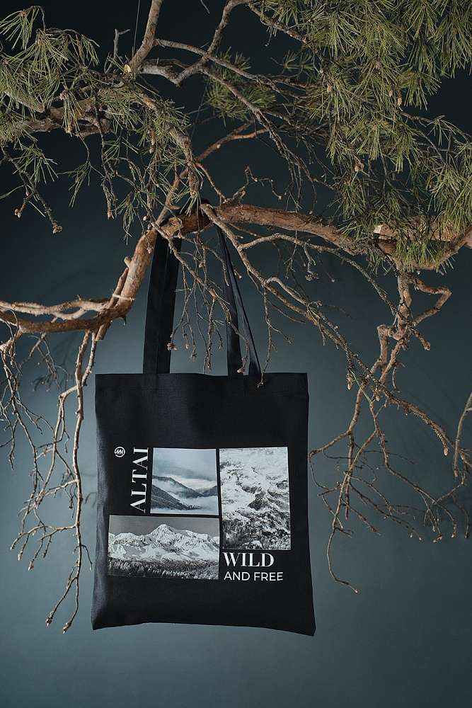 Шоппер Черный/Горы чб_18821