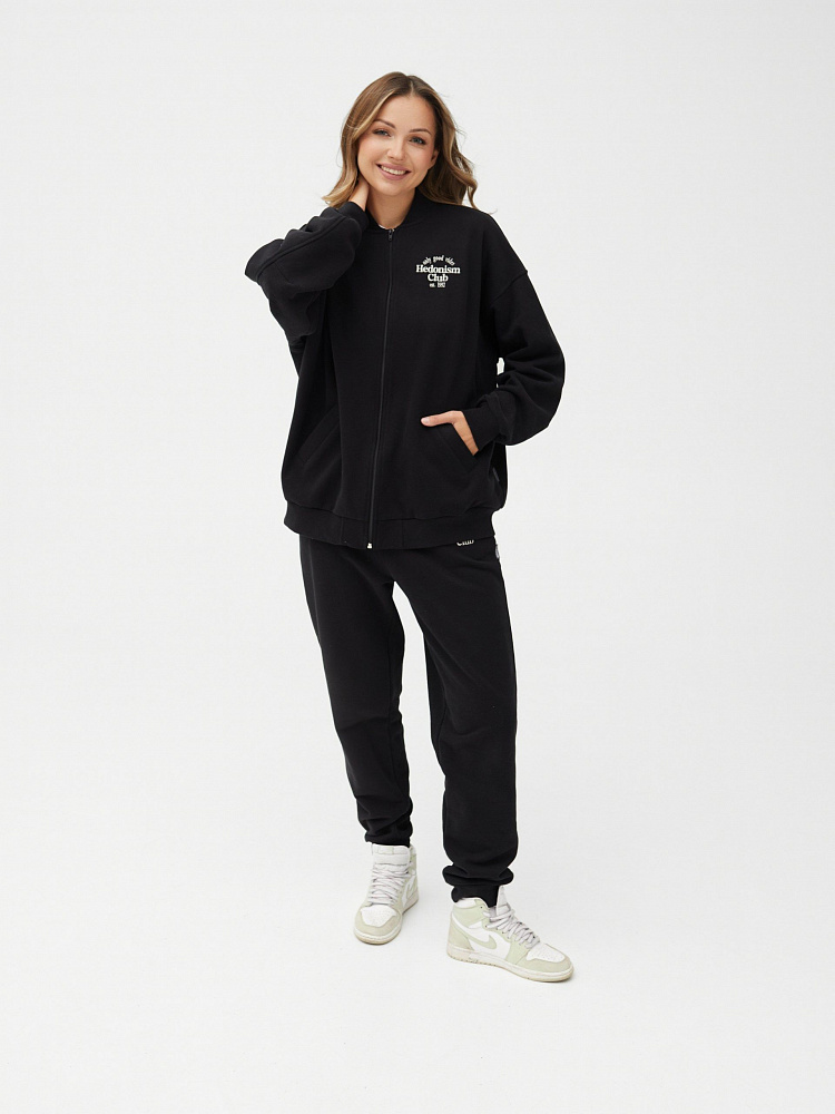 Бомбер из футера Jessy Черный_11410
