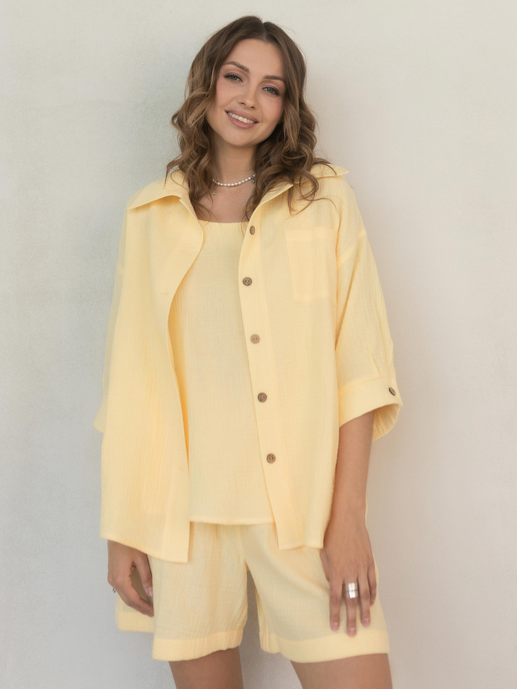 Шорты из хлопка Simple Желтый_12408