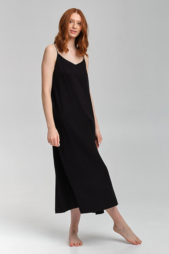 Сорочка из струящегося штапеля Pretty Черный_9015