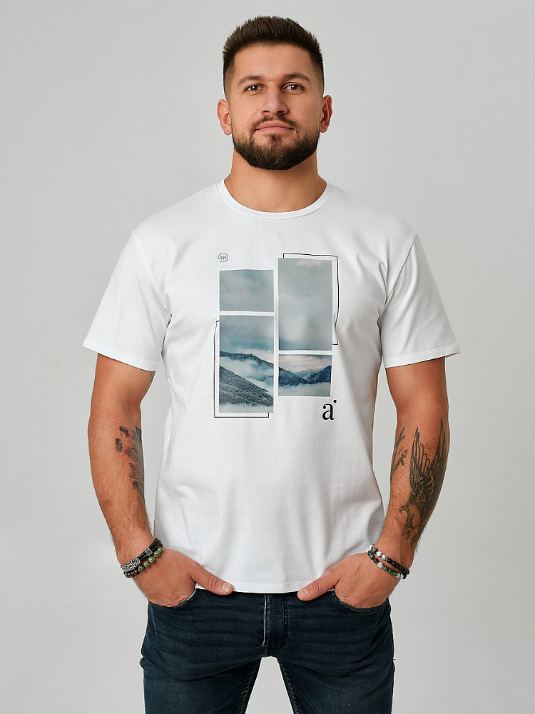 Футболка мужская с принтом David Белый/Туман_9147
