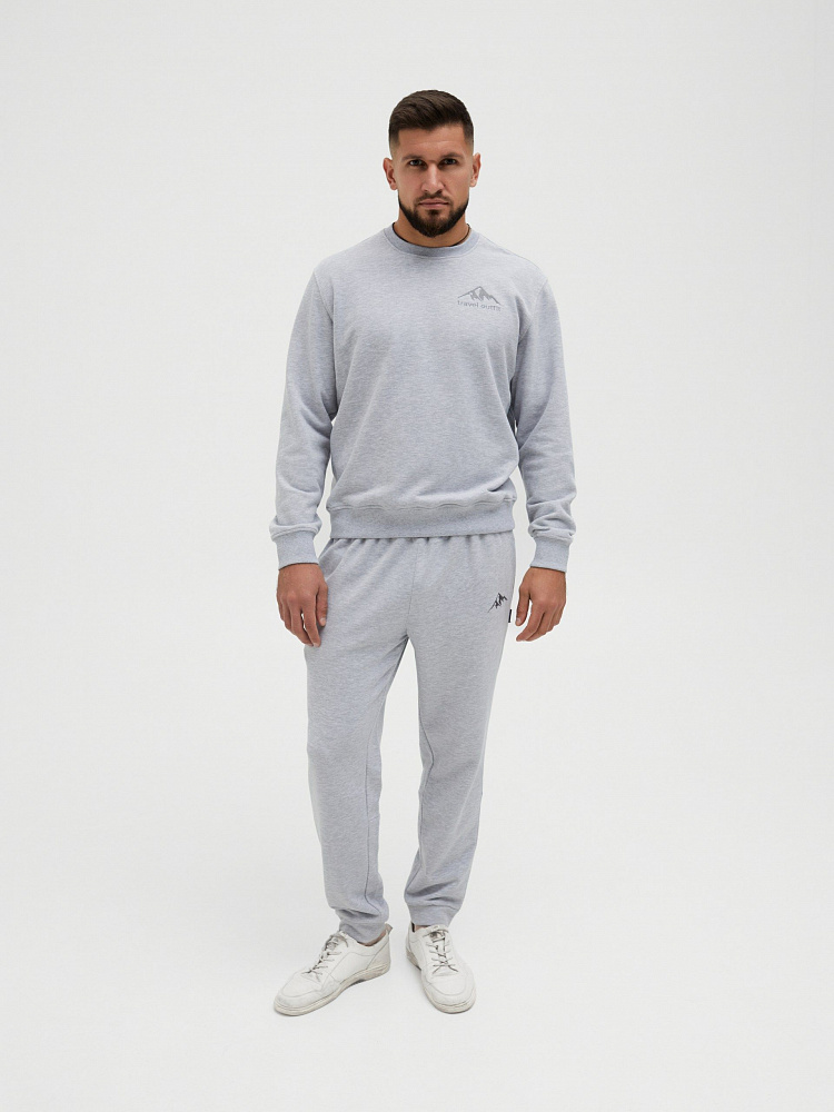 Брюки мужские из футера River Серый/меланж_11775