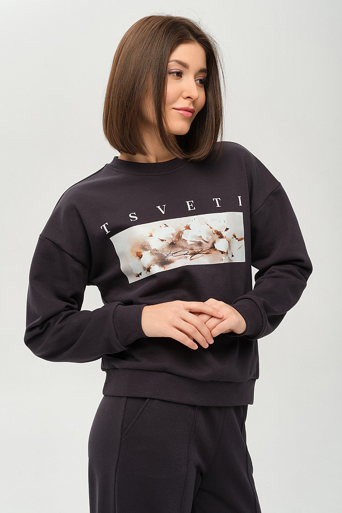 Свитшот из футера Art place Графит/Хлопок_14467