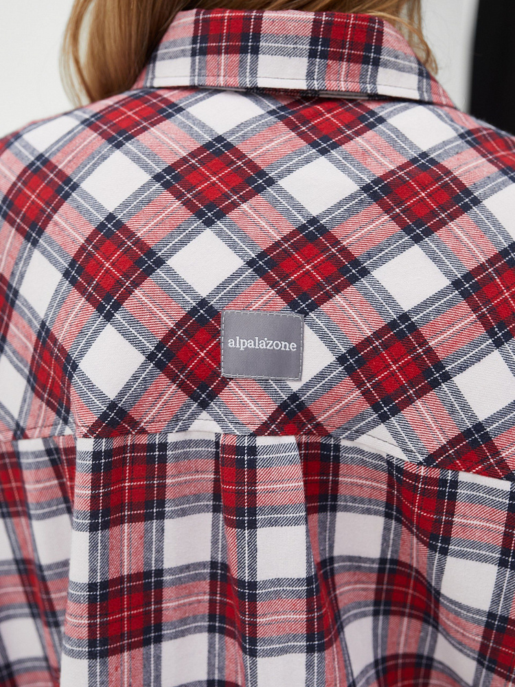 Рубашка с длинным рукавом из хлопка City Красная клетка_11425