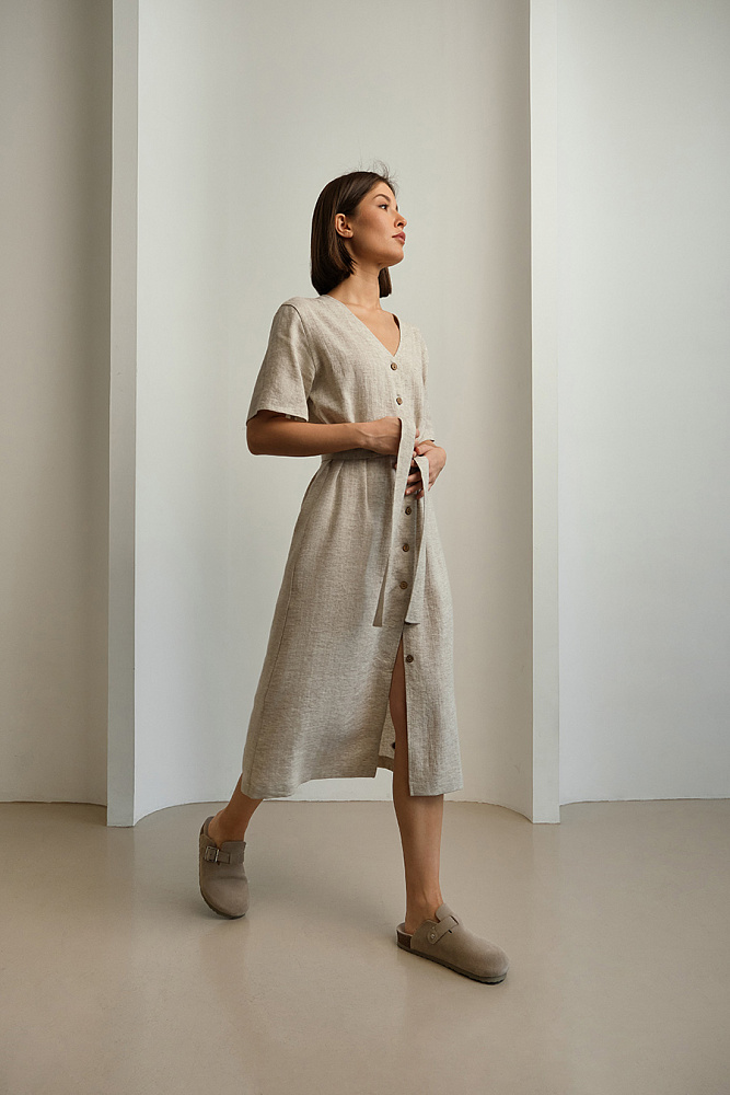 Платье изо льна Sonet Бежевый_15052